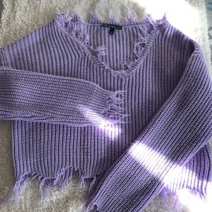 Cropped knit sweater